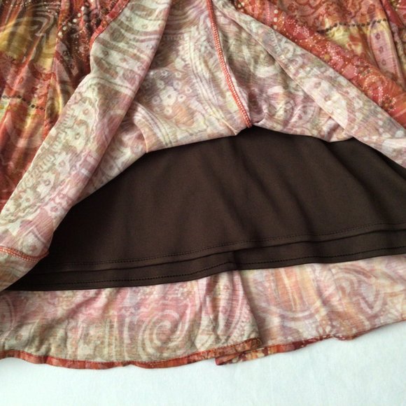 Requirements - orange/rust brown skirt and top set with matching earrings - Picture 5 of 15